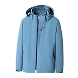 Mrat - Chaqueta impermeable para hombre de talla grande, 3 en 1, con capucha, cortavientos, transpirable, chaqueta térmica exterior, forro polar cálido, con bolsillos, para deportes de invierno