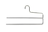 Drehbarer Haken MAWA 0220015052 10 x Robuster 2-fach Hosenkleiderbügel, SKINfriedly anti Rutsch Beschichtung, 35 cm silber