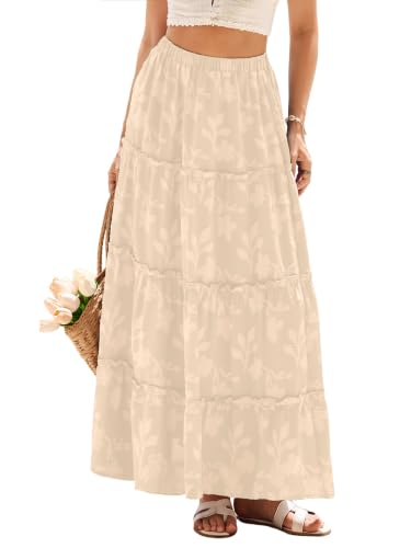 Simplee Summer Boho Maxi Skirts - Floral A Line High