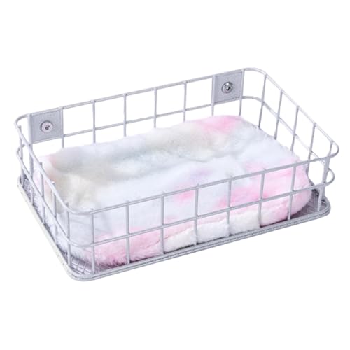 Bird Perch Platform, Cage Accessory Durability, Compact Rest Stand Wire Platform for Lovebirds Cockatiels, Small Birds, White