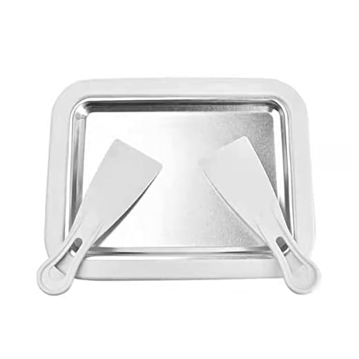 Máquina de fazer sorvete de aço inoxidável Placa para iogurte frito Panela para iogurte doméstico Bandeja de gelo frito Faça você mesmo Mini bandeja de gelo frito (branco)