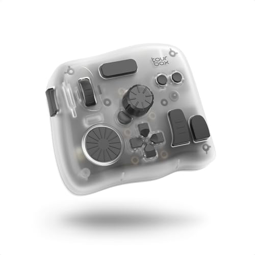 TOUR BOX Elite Plus, iPad-Zeichnen, Bluetooth-Controller für Video- und Foto- Bearbeitung, iPad/Mac/Windows-Konsole, Procreate Lightroom Photoshop LumaFusion DaVinci Resolve Programmierbares Tastatur