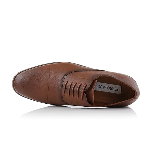 Image of Ferro Aldo Men's Classic Cap Toe Oxford Dress Shoe Collection | Perfect for Formal, Business, and Wedding Attire