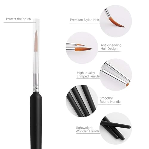 Image of Paint Brushes Set for Acrylic Painting - Fine Tip Artist Brushes (00000 to 0 Size), Line, Point, Blender & Sponge Brushes - Professional Painting Brush Set for Art, Craft & Detail Painting (6)