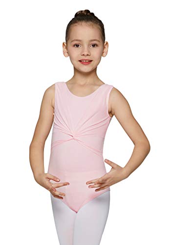 Image of MdnMd Sleeveless Tank Leotard for Girls with Mesh Cross Front