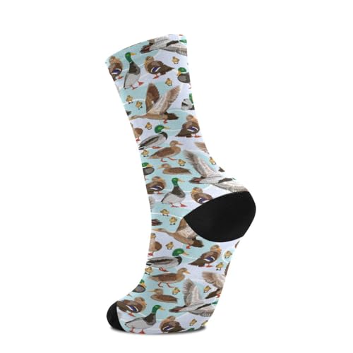 Wusikd Mallard Ducks Socks for Women and Men Wild Birds Long Socks for Athletic Running 24