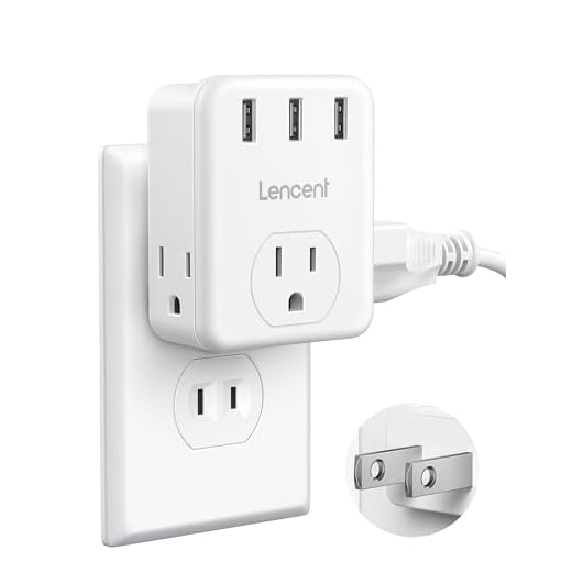 3 Prong to 2 Prong Adapter, LENCENT 3 Outlets Extender with 3 USB Ports, Wall Charger, Multi Plug Extender Splitter, Travel Power Adaptor for US to Japan Philippines-Type A, Cruise Ship Approved