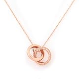 STORYJEWELLERY Rose Gold Necklaces for Women, Interlocking Circle Necklaces, Dainty Charm Necklace, Rose Gold Jewelry, Gifts for Women