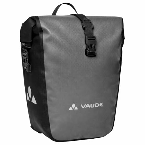 VAUDE Fahrradtasche für Gepäckträger Aqua Back Single 1 x 24 L, Hinterradtasche wasserdicht, Fahrrad Gepäckträgertasche hinten, einfache Befestigung – Made in Germany, anthrazit, Einheitsgröße