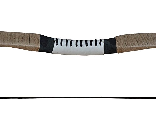 Archery Traditional Recurve Bows Cow Leather Handmade Hunting Longbow 30-65lbs Wooden Bow Mongolian Horsebow Left and Right Handed Bows with 6 Pack Feather Fletched Wood Arrows (30) - Image 4