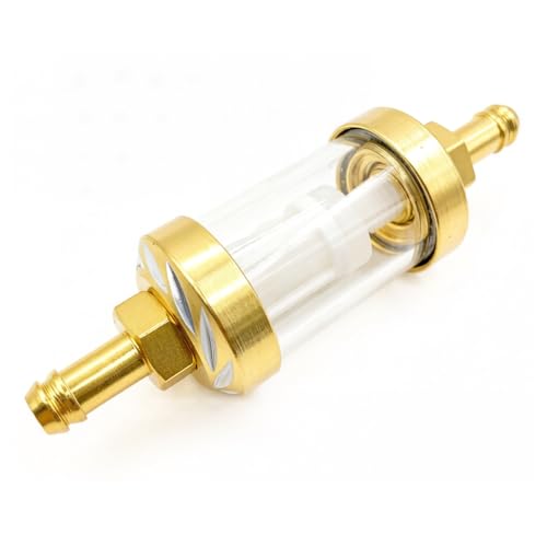 Filtre à carburant 8mm en verre et métal argenté pour moto et ATV