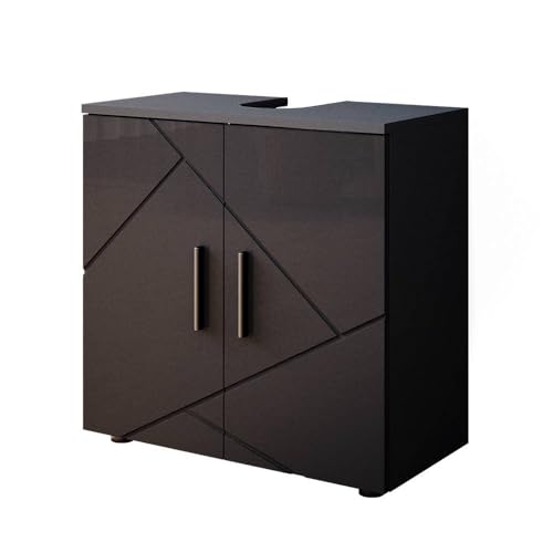 Vicco Waschbeckenunterschrank Anthrazit Hochglanz Irma 60x59x30 cm - Unterschrank für das...