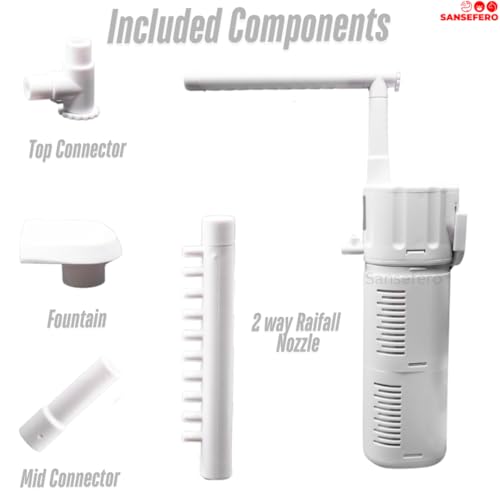 Image of Premier Plants Internal Fountain Aquarium Filter Multi-Function Submersible Filtration Pump Efficient and Quiet Aquarium Filter for Fish Tank (BL-98E |9w | 650L /H)