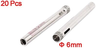 Sourcingmap 20 Pcs 6mm Dia Diamond Coated Drill Bit Marble Tile Glass Hole Saw, Silver - Image 3
