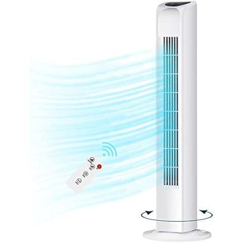 Uthfy Oscillating Bladeless Tower Fan with Remote Cover