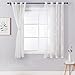 MIULEE 2 Piezas Cortinas Bordado Translucida de Dormitorio Moderno Ventana Visillos Rayas...