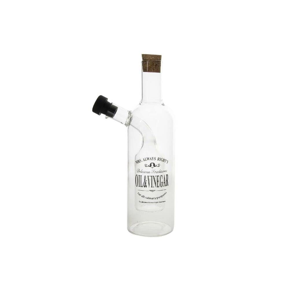 Huilier & Vinaigrier En Verre Transparent Dajar - Élégant Avec Anse Et Bouchon 7 X 9 X 16 Cm