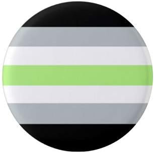 Agender Pride Flag Pin 1” Round Circle Shape Metal Button Pin Badge Pinback 1 inch Pin 25 mm 2.5 cm - Image 2