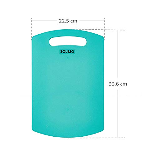 Image of Plastic Cutting /Chopping Board for Kitchen, Heavy-Duty & Durable Kitchen Board for Vegetable and Meat Chopping, Anti-Slip Grip, Easy to Clean (Turquoise)