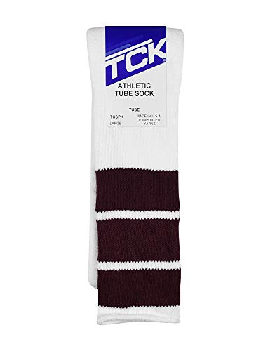 Image of TCK Retro Tube Socks with Stripes for Men & Women - 3 Stripe, 70's 80's Deadlift Socks