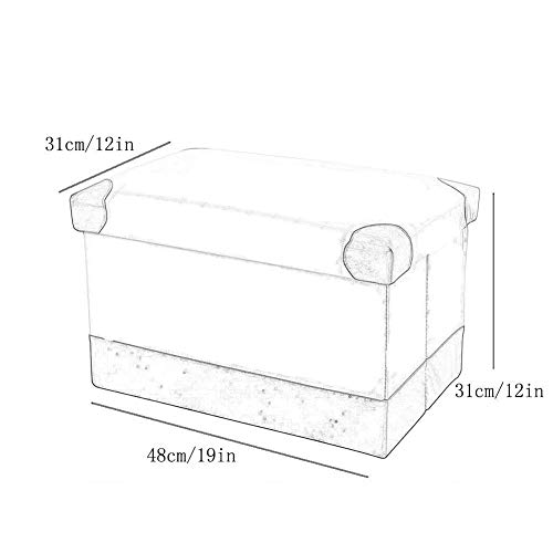 Coffre de rangement pliable en cuir PU tabouret basse - 3