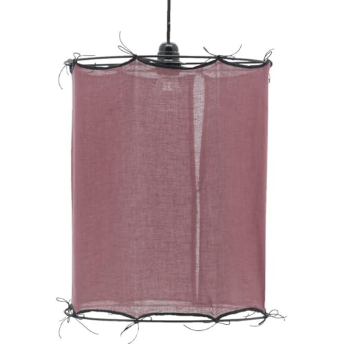 AUBRY GASPARD - Abat-jour Coton Lit de Vin Ø 35 cm x 40 cm - Structure Métal Noir - Pour Lampes Salon ou Chambre - Livré à Plat - Léger, Facile à...