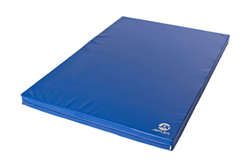 Jeflex - blaue Weichbodenmatten 150 x 100 x 8 cm MADE IN GERMANY / Gymnastikmatte tragbar / platzsparende Fitnessmatte & Yogamatte / Spielmatte für Kinderzimmer Cover