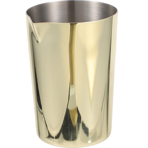 NIYANGLE Vaso Mezclador de Cócteles de Acero Inoxidable Acabado Dorado, Jarra Mezcladora Multifunción Resistente para Bar y Uso Doméstico, Agitador Profesional para Bebidas y Cócteles