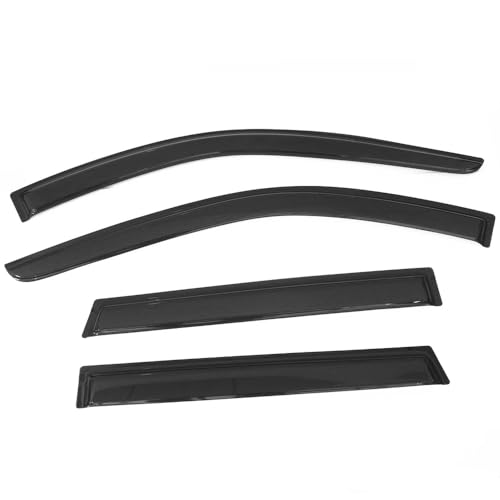 Window Visor Compatible with 2011-2021 Jeep Grand Cherokee WK2 & 2022 Grand Cherokee WK, Slim Style Acrylic Smoke Tinted Sun Rain Shade Guard Wind Vent Air Deflector by IKON MOTORSPORTS, 2012