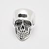Biker Ring 925 Sterling Silver CHUNKY Heavy Skeleton Skull Rings for Men, Skull Gothic Punk Biker Ring Size: R T W U Y Z (T) #3
