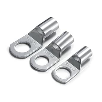 10 stuks Hanibos Buiskabelschoen M6, Hanibos Kabelschoenen 16 mm² Ongeïsoleerde SC Ringkabelschoen Verzinkte koperen buiskabelschoenen voor batterijkabels Autoverdeelkastjes