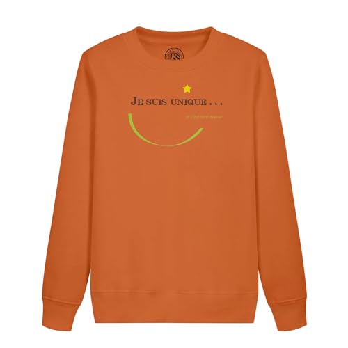 Sweatshirt enfant col rond coton vert avec motif texte original unique