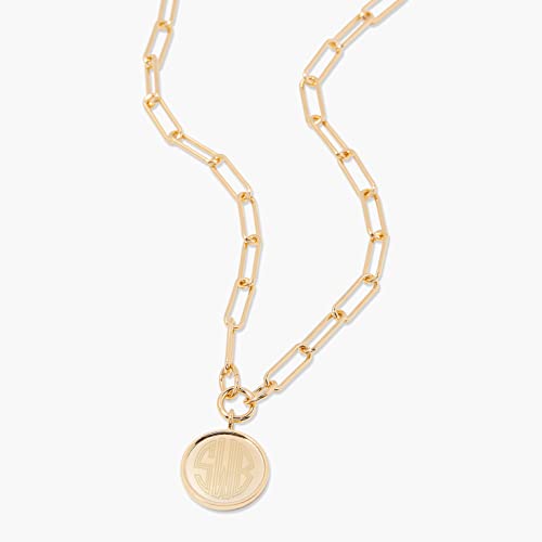 Callie Pendant Necklace - Engraved Initial or Monogram - Hypoallergenic 14K Gold Plated Brass - Gold Necklace, Paperclip Chain, Custom Jewelry - Everyday Necklace for Women - Gifts for Mom4