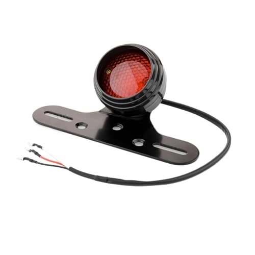 Feu arrière moto LED 12V universel avec support de plaque d'immatriculation intégré