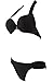 Sexy-temptation Womens Push up Massage breast top and strings bottom swimsuit 2 Piece,black,Medim