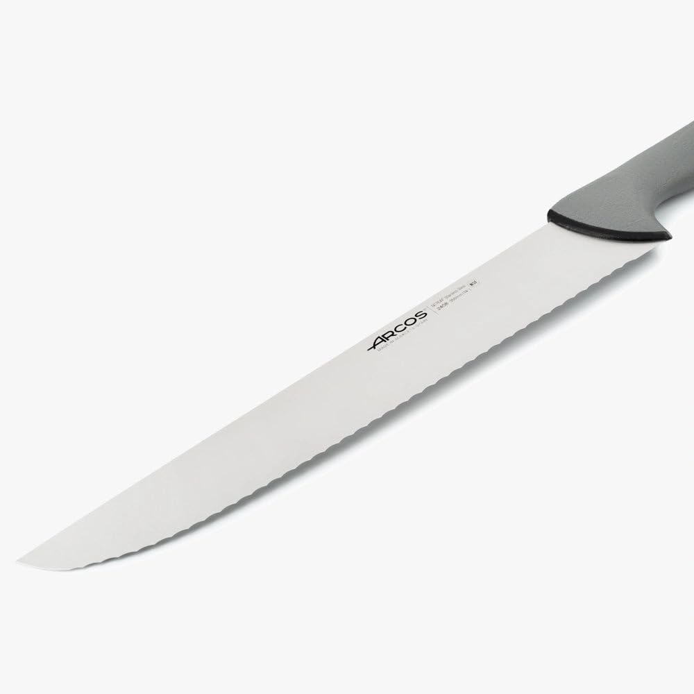 Arcos Cuchillo Pescadero Hoja Serrada Acero Inoxidable NITRUM 350 mm Mango Ergonómico Antideslizante Ideal para Pescado Serie Colour Prof