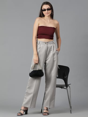 Image of KOTTY Women's High Rise Cotton Blend Relaxed Fit CargoTrousers