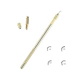 Wig Ventilating Needle Kit 1 pcs Needle Holder 4 pcs Ventilating Needles(1-1,1-2,2-3,3-4) for Making Lace Wig (Brass)