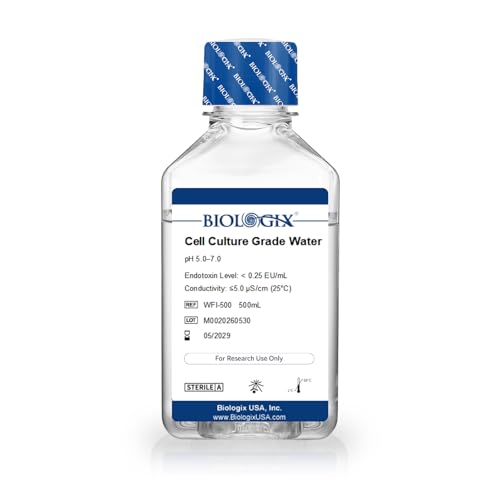 CryoKing Lab Cell Culture Grade Sterile Water Endotoxin 0.25 EU/mL 500ml Multiple Distillations & Sterilization USP Grade Solutions in Laboratories