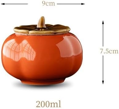 SONGCHAO Sugar Jar Persimmon Ruyi Ceramic Sealed Wedding Candy Box Creative Tea Mini Small Packaging Jar Tea Canister(A)