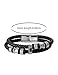 Hengbofeng Mens Fashion Bracelets, Leather, Stainless Steel, Braided Rope & Beaded Designs - Perfect Accessories for Him