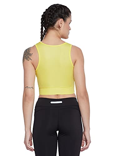 Image of Clovia Women's Snug Fit Active Slim Fit Crop Top with Twist Knot