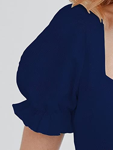 Image of Shasmi Women's & Girls' Solid Sweet Heart Neck Slim Fit Simplicity Tops (TOP 50)