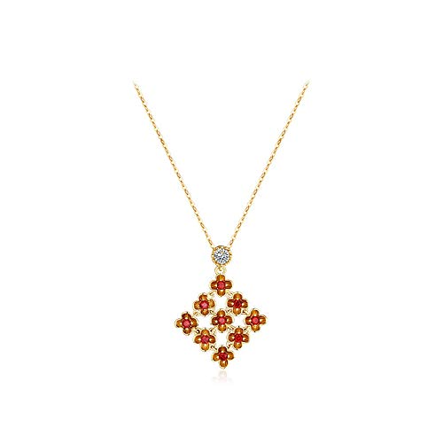 Collier en grenat et argent avec nœud chinois, le cadeau idéal