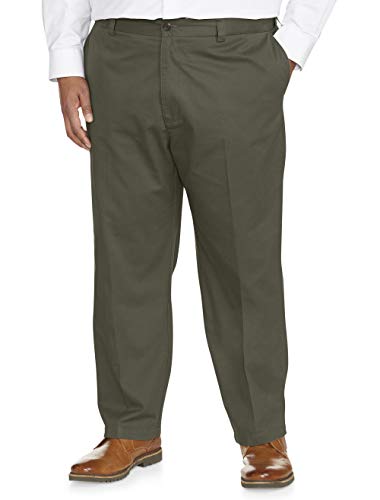Amazon Essentials Men's Big & Tall Loose-Fit Wrinkle-Resistant Flat-Front Chino Pant fit by DXL, Olive, 46W x 28L