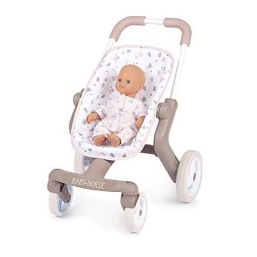 Smoby - Baby Nurse - Poussette Pop - pour Poupons et Poupées Jusqu'à 42 cms - Roues Avant Orientables et Multidirectionnelles - A Partir de 18 Mois - Fabrication Espagnole