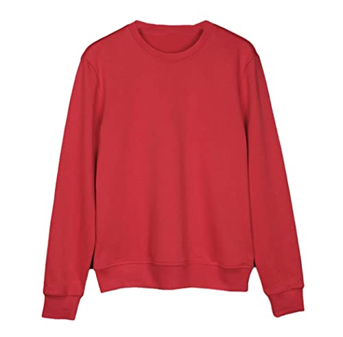 Sweat classique sans bonnet coton mercerisé rouge homme vêtement confortable XXL