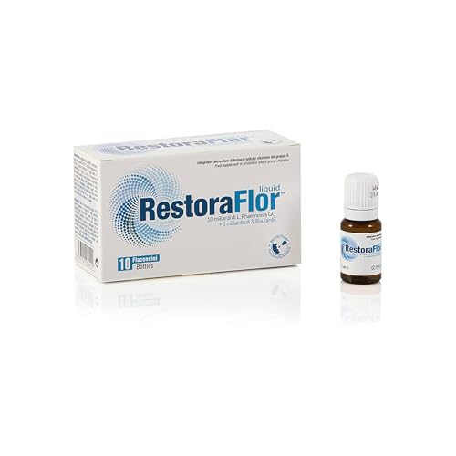 U.G.A. Nutraceuticals - RestoraFlor flüssiges probiotisches Nahrungsergänzungsmittel - 2 probiotische Stämme Lactobacillus Rhamnosus GG und Saccharomyces Boulardii - 10 Flaschen à 7 ml U.G.A. Nutraceuticals - RestoraFlor flüssiges probiotisches Nahrungsergänzungsmittel - 2 probiotische Stämme Lactobacillus Rhamnosus GG und Saccharomyces Boulardii - 10 Flaschen à 7 ml