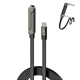 HEIBTENY Cable de carga rápida de 240 W con soporte lateral integrado para teléfono, cable TPE de aleación de zinc de 1,5 m compatible con teléfonos inteligentes y tabletas para oficina en casa (240 W