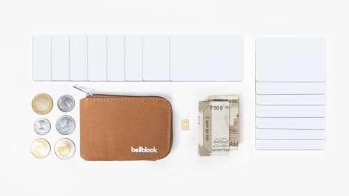 Image of Bellblock Canvas Card Holder Wallet for Man /Women | Upto 15 Cards, Folded Cash & Coins | Coin Pouch | Credit /Debit Card Holder for Men /Women | Gift for man /Woman | Mustard